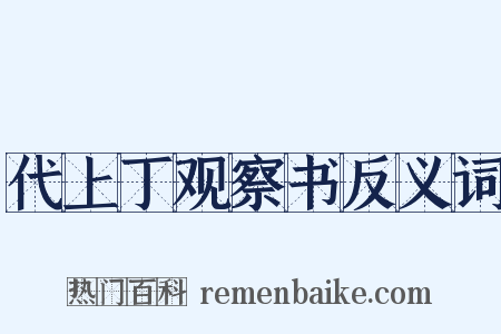 代上丁观察书反义词是什么意思的图片